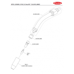 Antorcha MIG/MAG 250A 12ft MTG 2500S Fronius