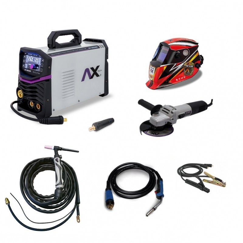 Combo AXT EM204LCD + Careta electrónica + miniesmeril + antorcha TIG